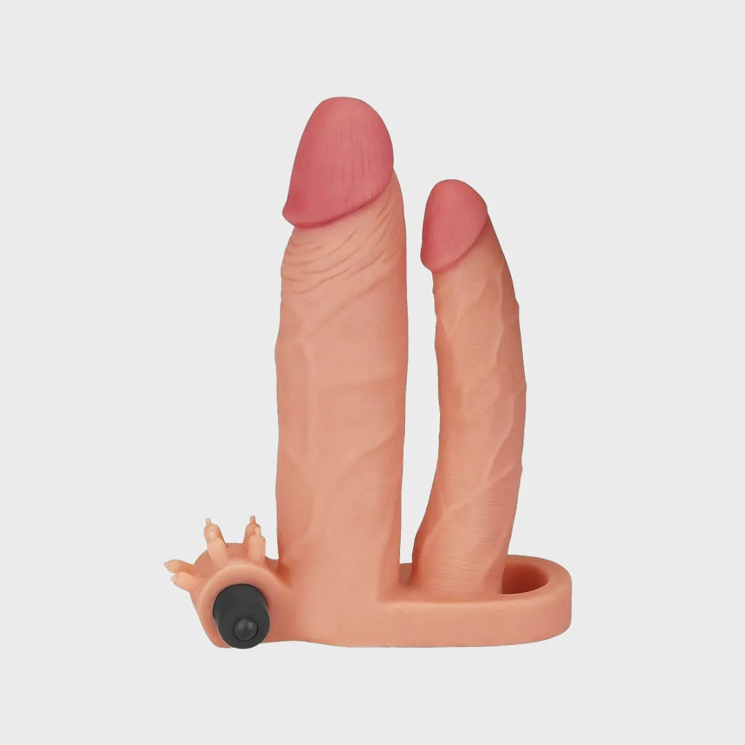 Pleasure X-Tender Vibrating Double Penis Sleeve