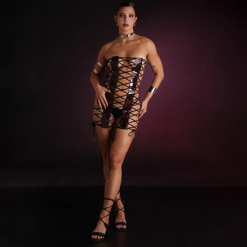 Vestido Oxitocina Borgoña